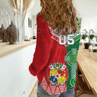 Tonga Ireland Rugby Custom Women Casual Shirt Ikale Tahi With Shamrocks Together