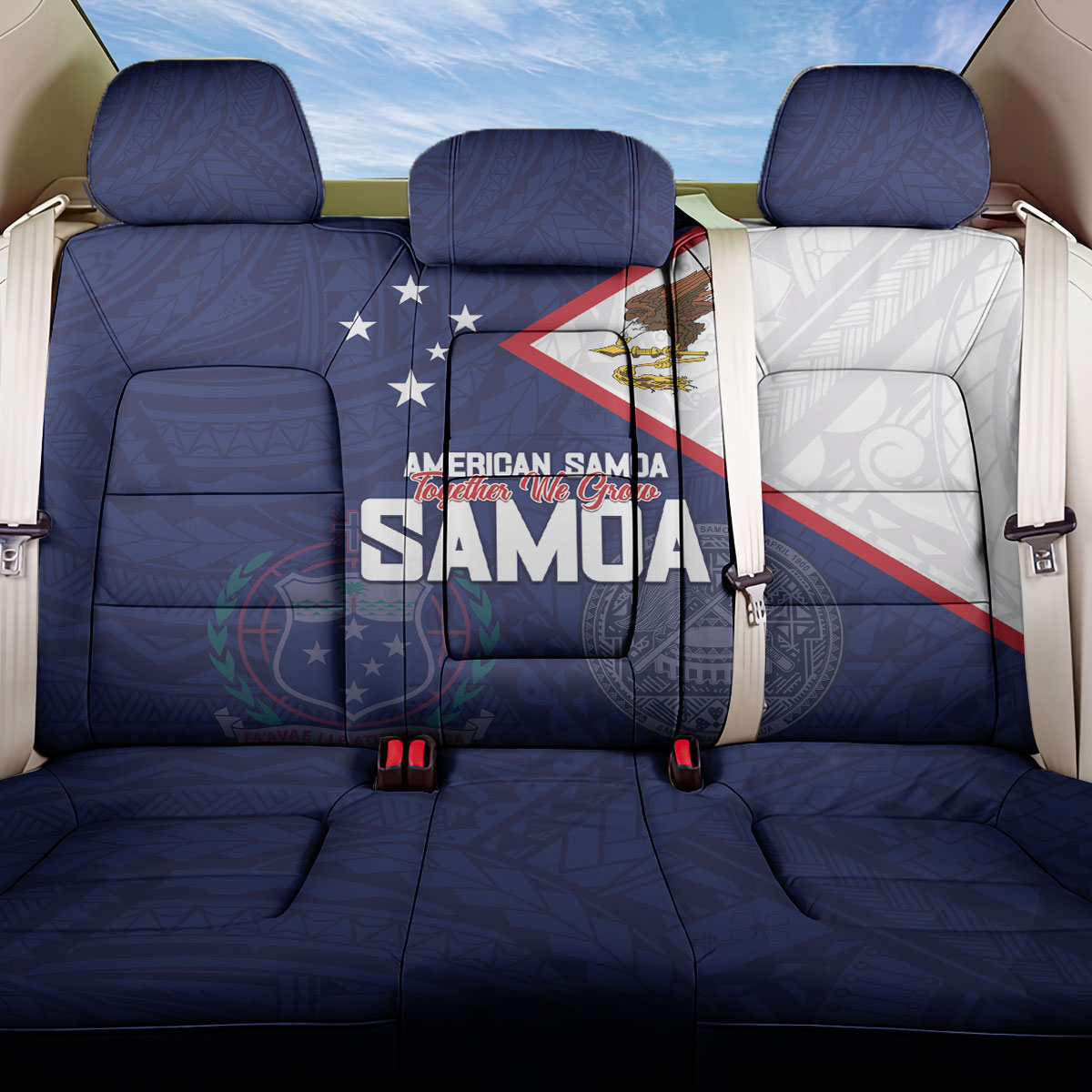American Samoa And Samoa Back Car Seat Cover Together We Grow