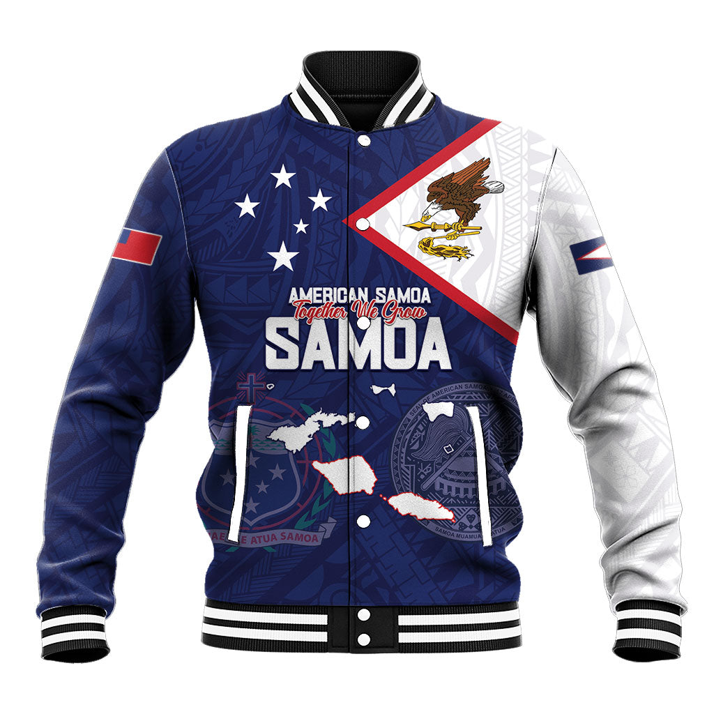 Personalized American Samoa And Samoa Baseball Jacket Together We Grow