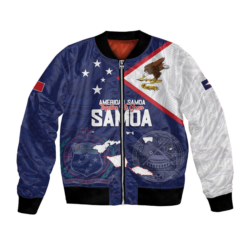 Personalized American Samoa And Samoa Bomber Jacket Together We Grow