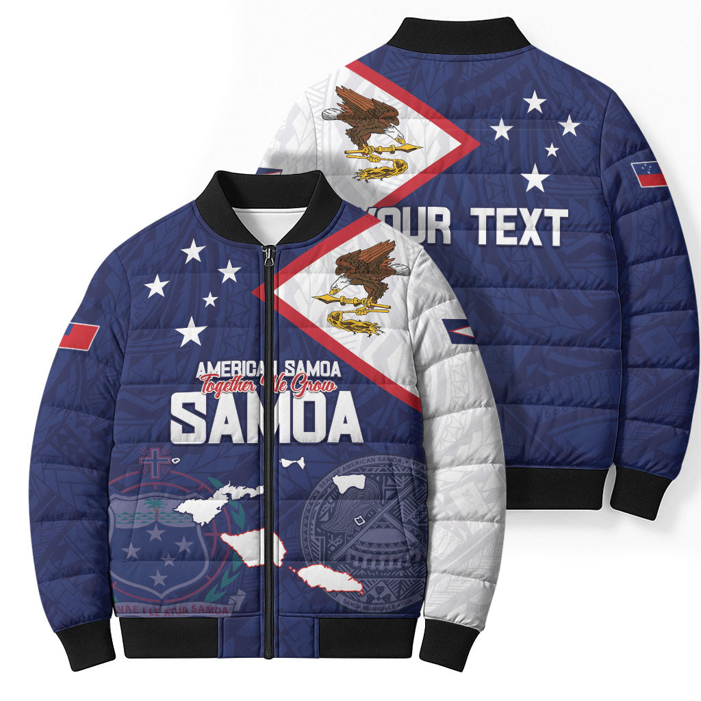 Personalized American Samoa And Samoa Bomber Puffer Jacket Together We Grow