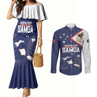 Personalized American Samoa And Samoa Couples Matching Mermaid Dress and Long Sleeve Button Shirt Together We Grow