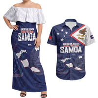 Personalized American Samoa And Samoa Couples Matching Off Shoulder Maxi Dress and Hawaiian Shirt Together We Grow
