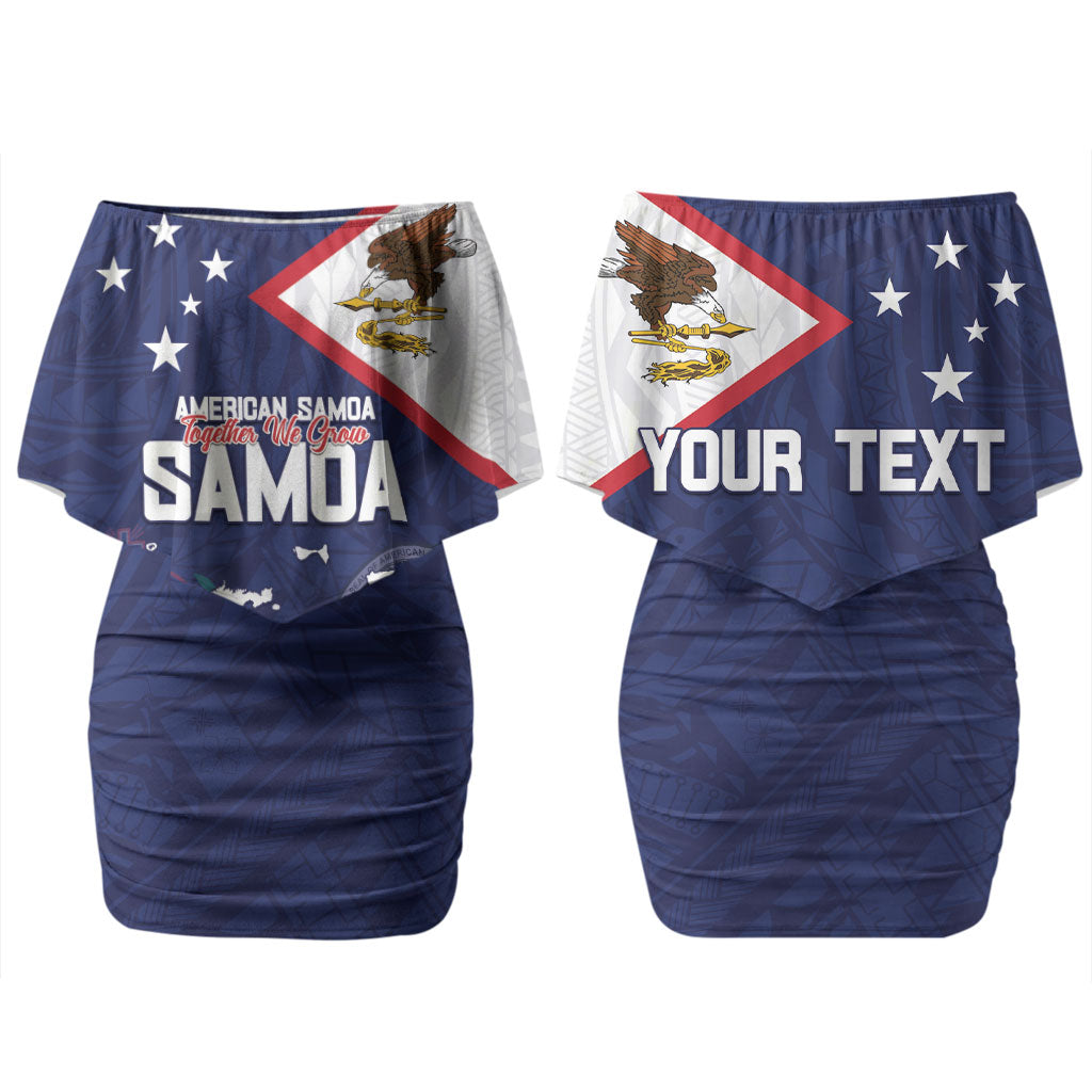 Personalized American Samoa And Samoa Couples Matching Off Shoulder Short Dress and Hawaiian Shirt Together We Grow