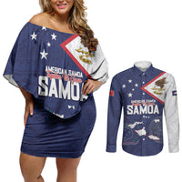 Personalized American Samoa And Samoa Couples Matching Off Shoulder Short Dress and Long Sleeve Button Shirt Together We Grow