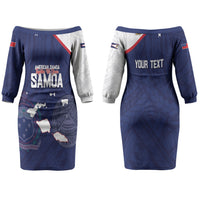 Personalized American Samoa And Samoa Couples Matching Off The Shoulder Long Sleeve Dress and Long Sleeve Button Shirt Together We Grow