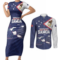 Personalized American Samoa And Samoa Couples Matching Short Sleeve Bodycon Dress and Long Sleeve Button Shirt Together We Grow