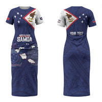 Personalized American Samoa And Samoa Couples Matching Short Sleeve Bodycon Dress and Long Sleeve Button Shirt Together We Grow