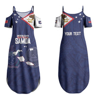 Personalized American Samoa And Samoa Couples Matching Summer Maxi Dress and Long Sleeve Button Shirt Together We Grow