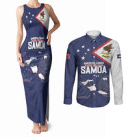 Personalized American Samoa And Samoa Couples Matching Tank Maxi Dress and Long Sleeve Button Shirt Together We Grow