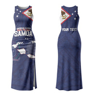 Personalized American Samoa And Samoa Couples Matching Tank Maxi Dress and Long Sleeve Button Shirt Together We Grow
