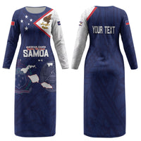 Personalized American Samoa And Samoa Family Matching Long Sleeve Bodycon Dress and Hawaiian Shirt Together We Grow