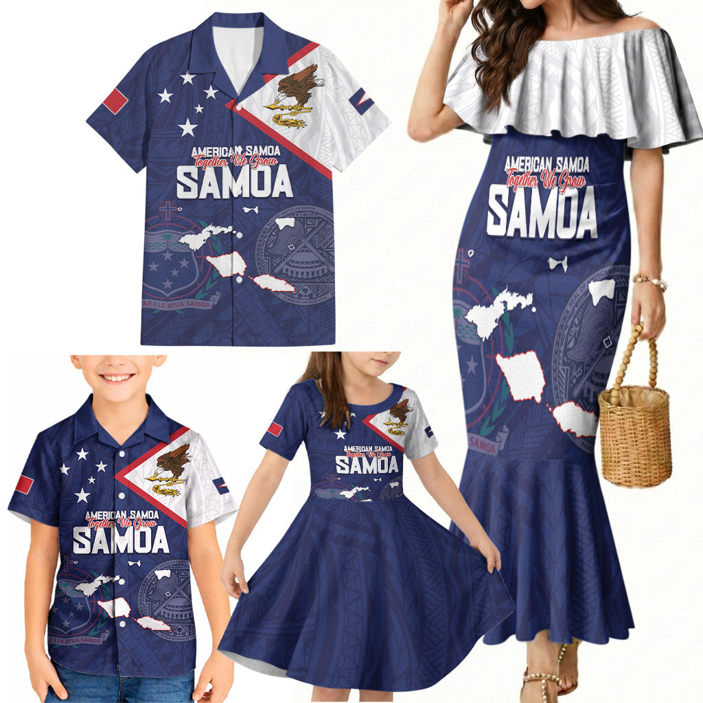 Personalized American Samoa And Samoa Family Matching Mermaid Dress and Hawaiian Shirt Together We Grow