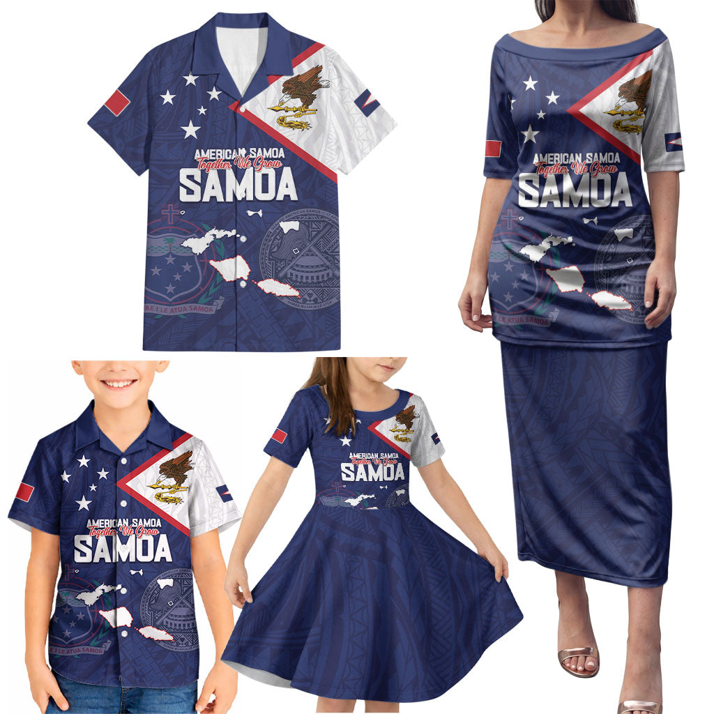 Personalized American Samoa And Samoa Family Matching Puletasi and Hawaiian Shirt Together We Grow