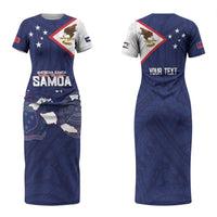 Personalized American Samoa And Samoa Family Matching Short Sleeve Bodycon Dress and Hawaiian Shirt Together We Grow