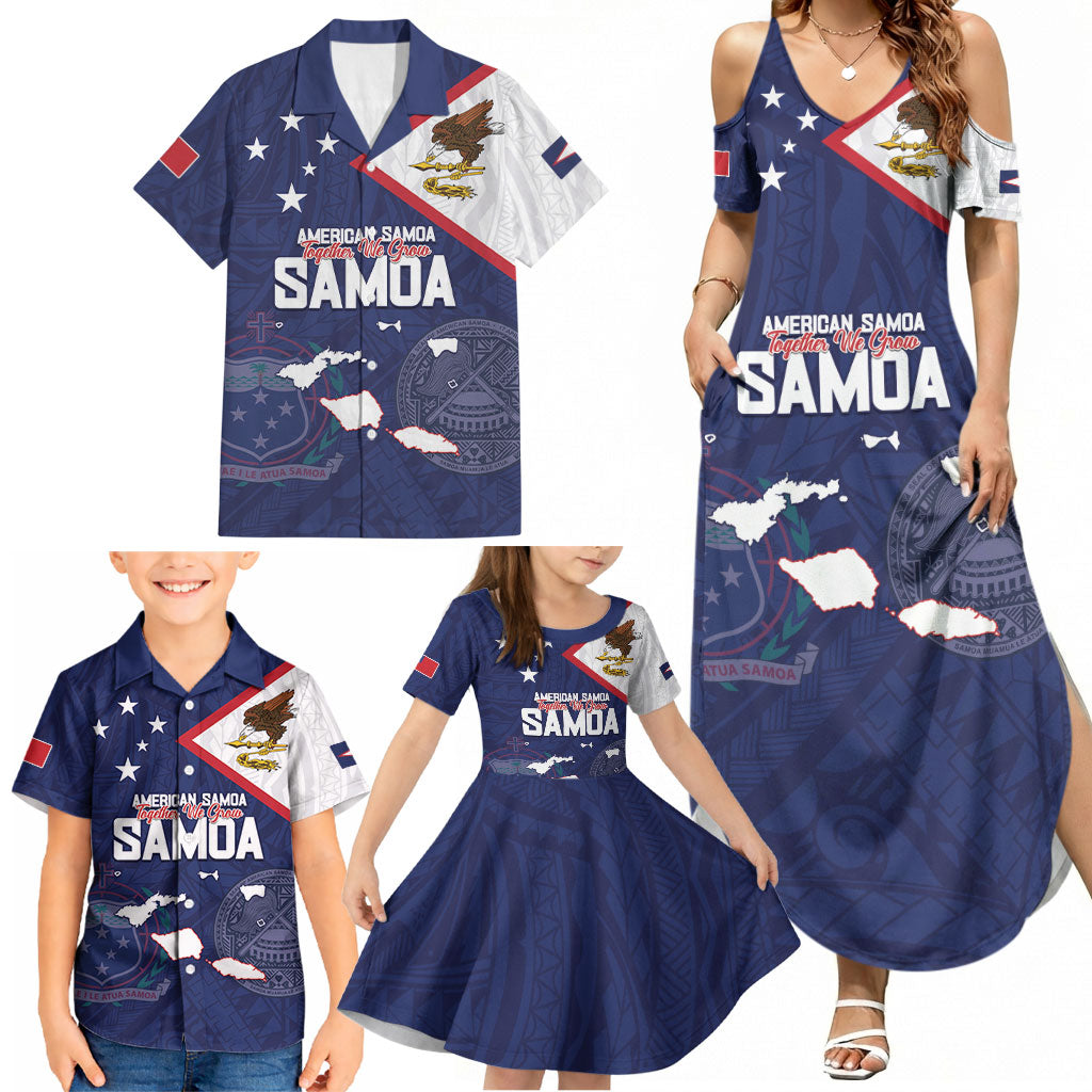Personalized American Samoa And Samoa Family Matching Summer Maxi Dress and Hawaiian Shirt Together We Grow