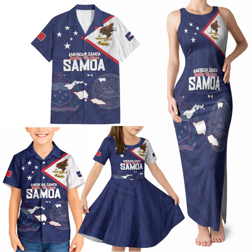 Personalized American Samoa And Samoa Family Matching Tank Maxi Dress and Hawaiian Shirt Together We Grow