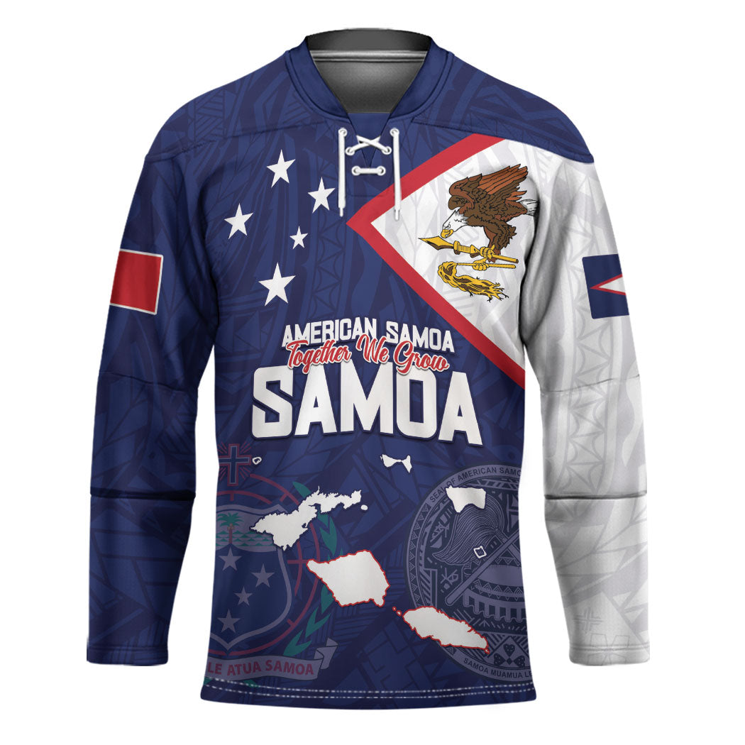Personalized American Samoa And Samoa Hockey Jersey Together We Grow