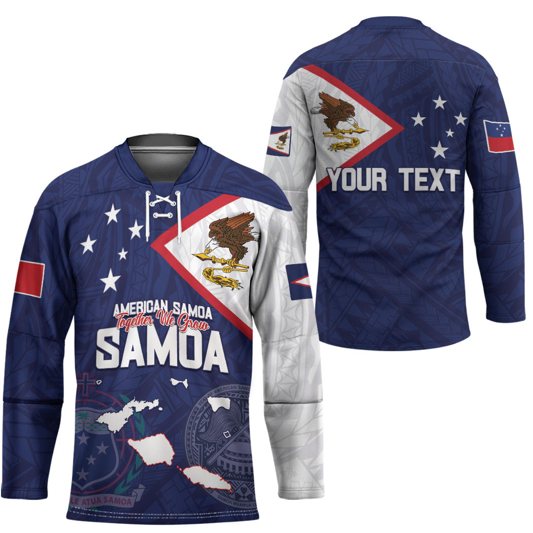 Personalized American Samoa And Samoa Hockey Jersey Together We Grow