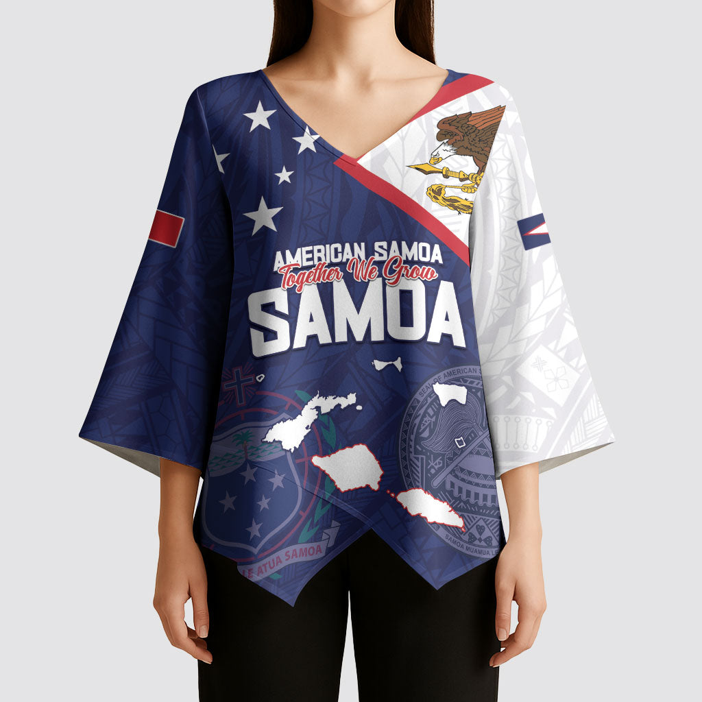 Personalized American Samoa And Samoa Kimono Sleeve Blouse Together We Grow