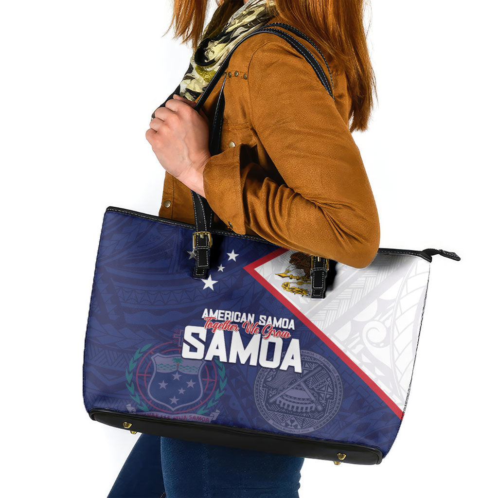 American Samoa And Samoa Leather Tote Bag Together We Grow