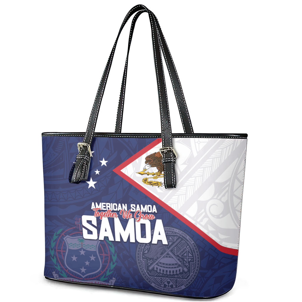 American Samoa And Samoa Leather Tote Bag Together We Grow