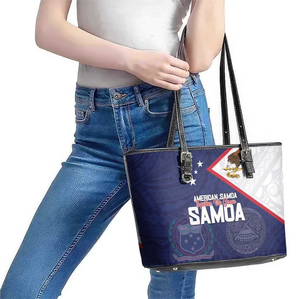 American Samoa And Samoa Leather Tote Bag Together We Grow