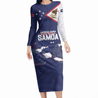 Personalized American Samoa And Samoa Long Sleeve Bodycon Dress Together We Grow