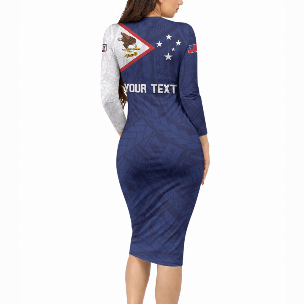 Personalized American Samoa And Samoa Long Sleeve Bodycon Dress Together We Grow