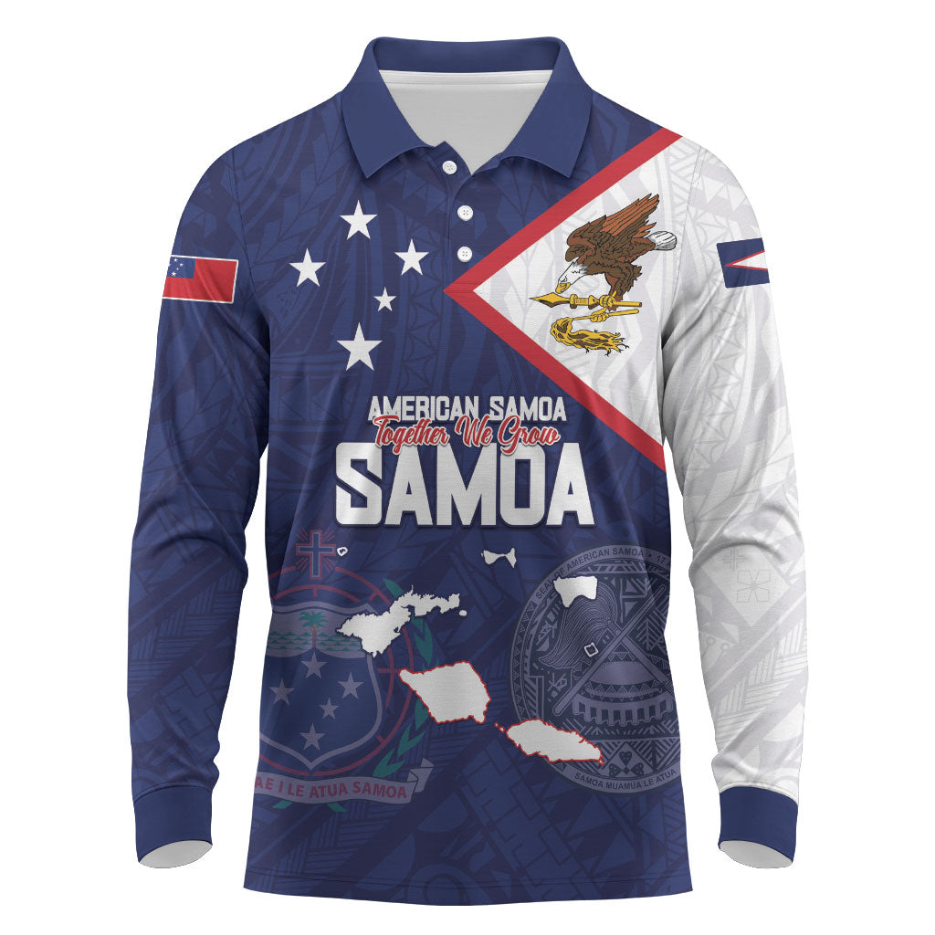 Personalized American Samoa And Samoa Long Sleeve Polo Shirt Together We Grow