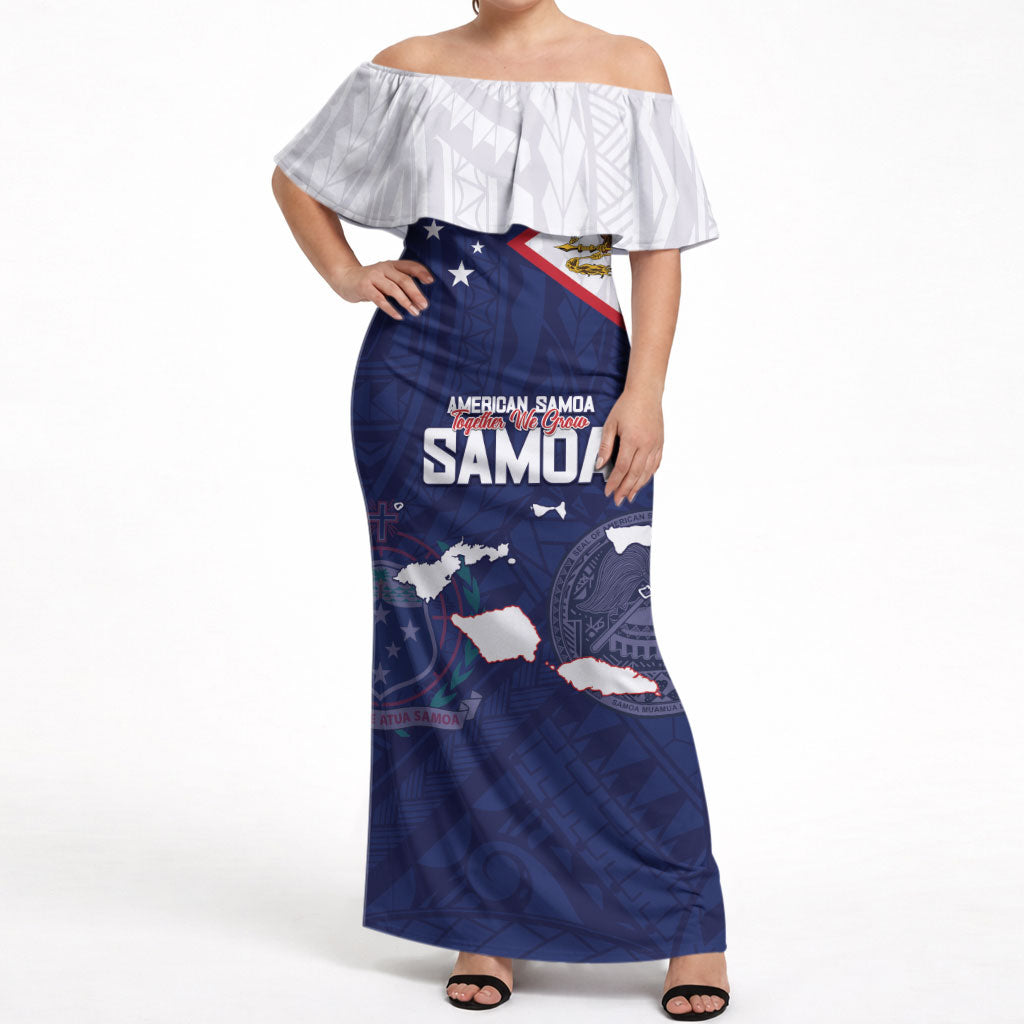 Personalized American Samoa And Samoa Off Shoulder Maxi Dress Together We Grow