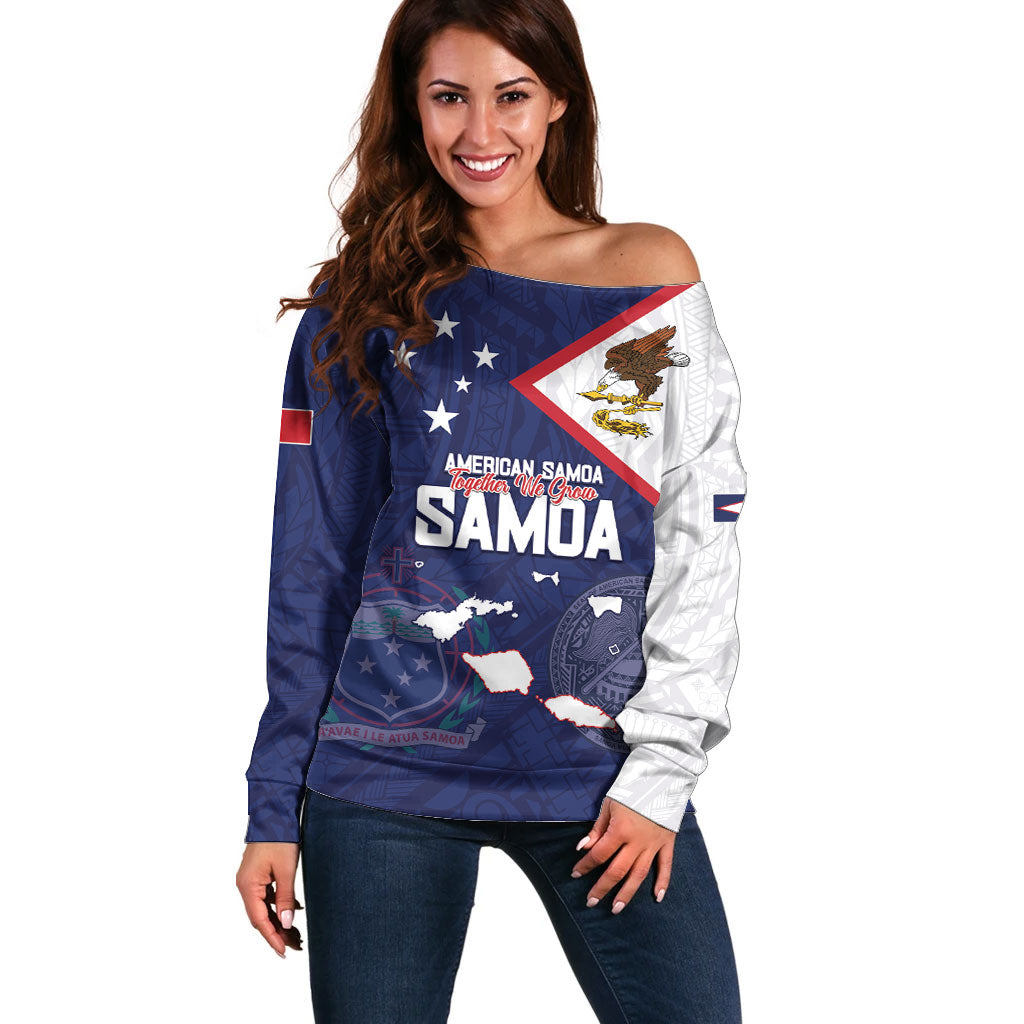 Personalized American Samoa And Samoa Off Shoulder Sweater Together We Grow