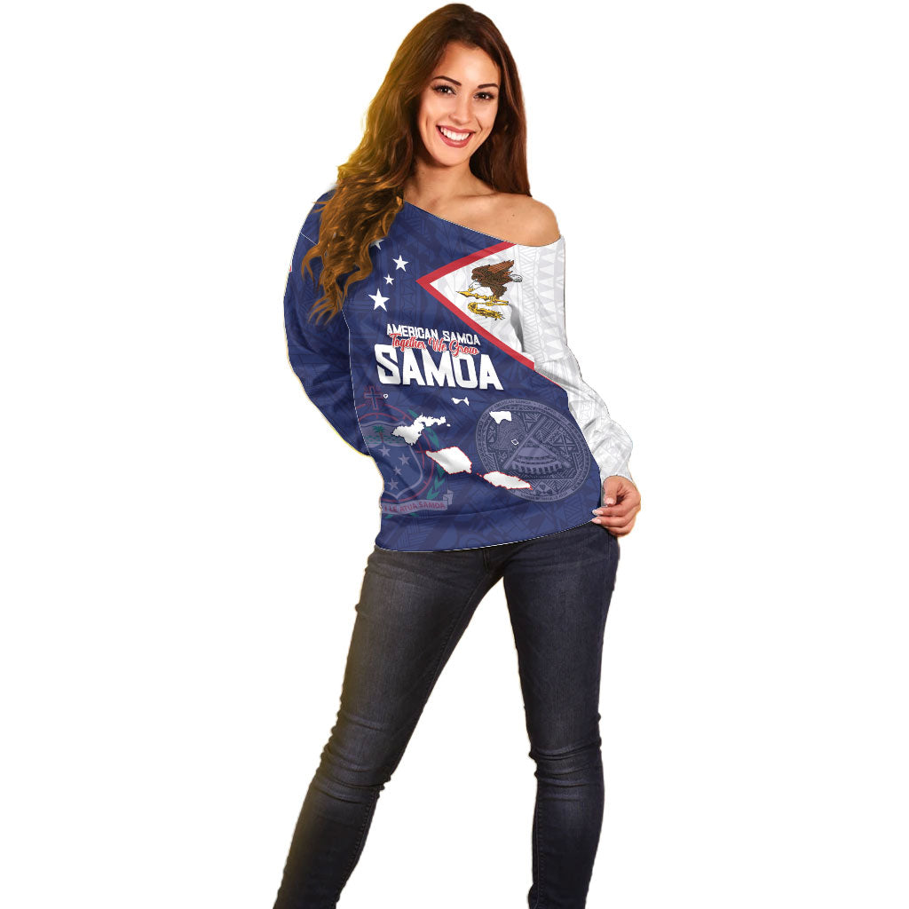Personalized American Samoa And Samoa Off Shoulder Sweater Together We Grow