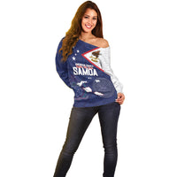 Personalized American Samoa And Samoa Off Shoulder Sweater Together We Grow