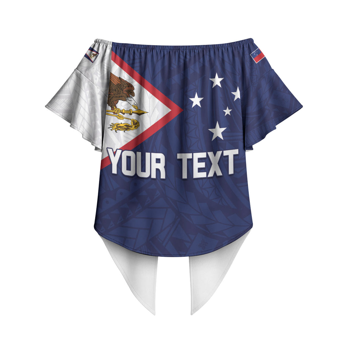 Personalized American Samoa And Samoa Off Shoulder Wrap Waist Top Together We Grow
