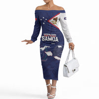 Personalized American Samoa And Samoa Off The Shoulder Long Sleeve Dress Together We Grow