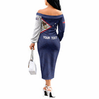 Personalized American Samoa And Samoa Off The Shoulder Long Sleeve Dress Together We Grow