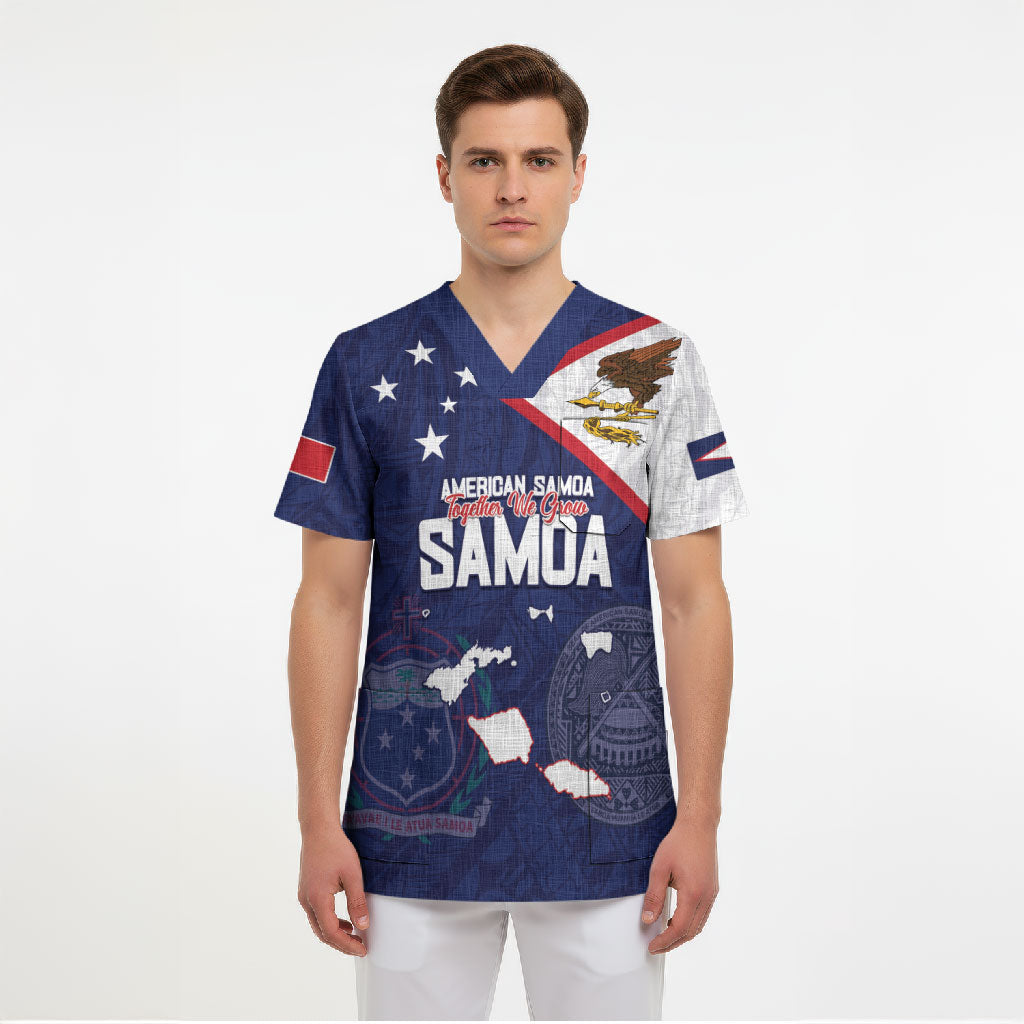 Personalized American Samoa And Samoa Scrub Top Together We Grow