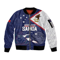 Personalized American Samoa And Samoa Sleeve Zip Bomber Jacket Together We Grow