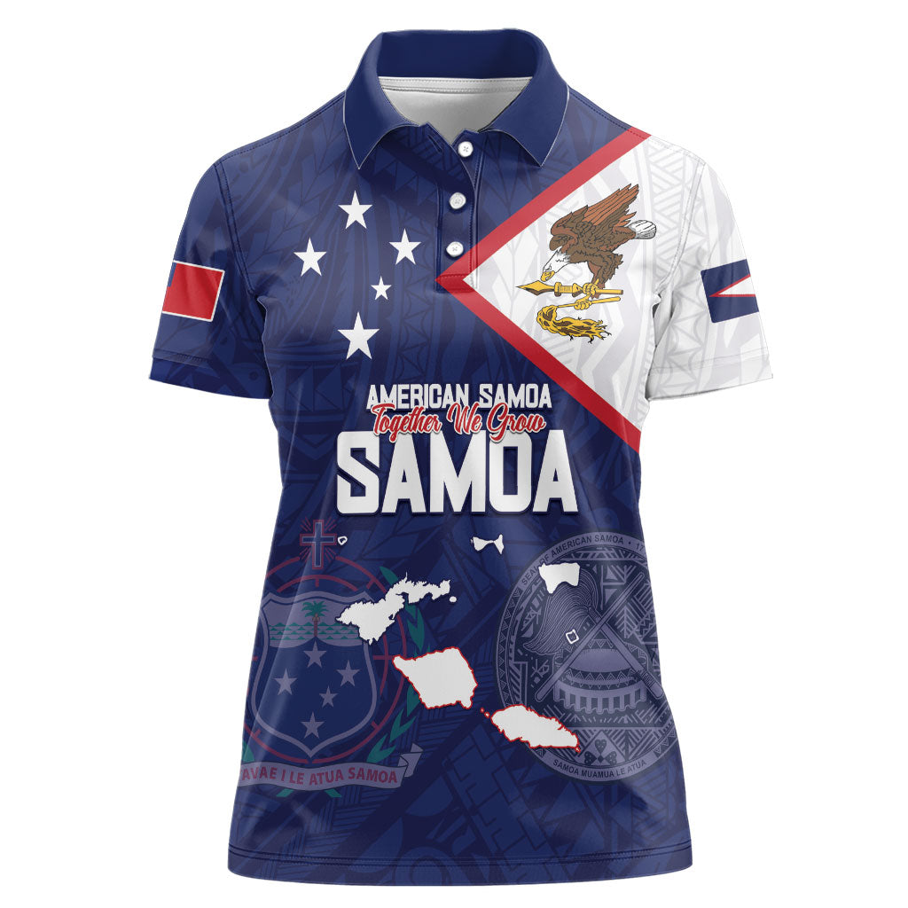 Personalized American Samoa And Samoa Women Polo Shirt Together We Grow
