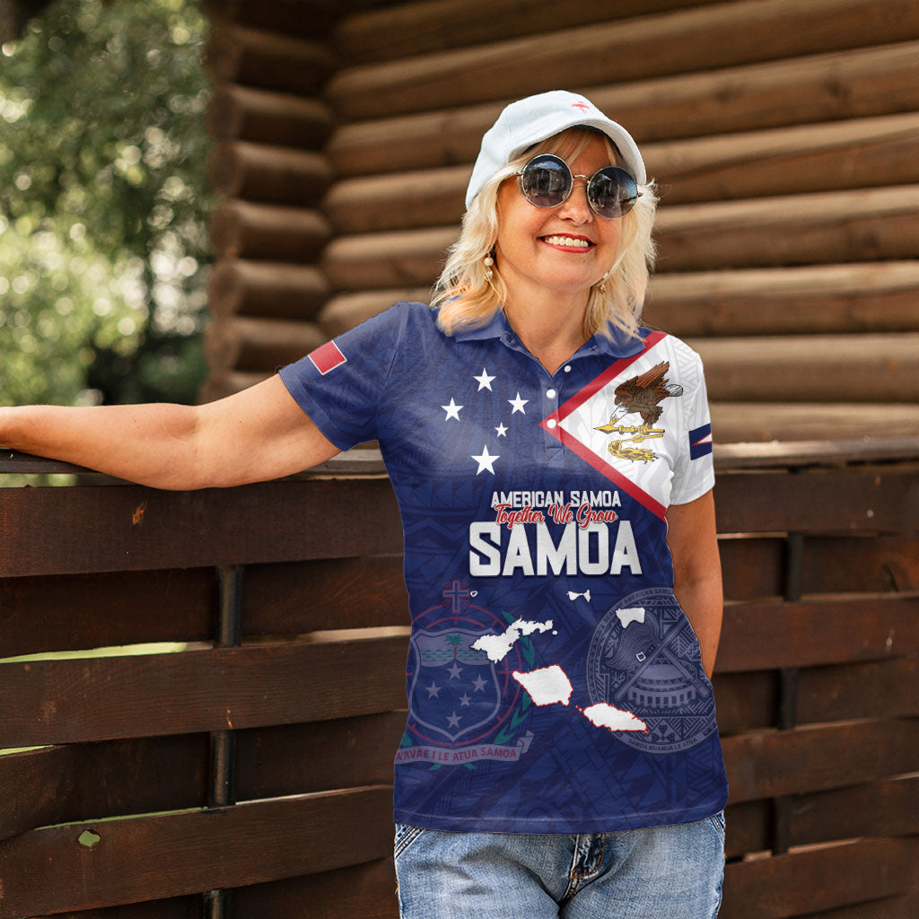 Personalized American Samoa And Samoa Women Polo Shirt Together We Grow