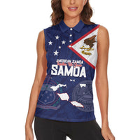 Personalized American Samoa And Samoa Women Sleeveless Polo Shirt Together We Grow