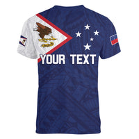 Personalized American Samoa And Samoa Women V-Neck T-Shirt Together We Grow