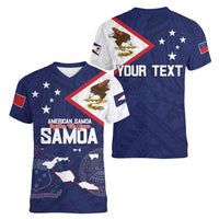 Personalized American Samoa And Samoa Women V-Neck T-Shirt Together We Grow