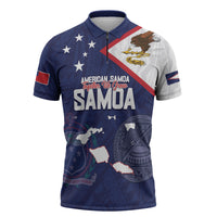 Personalized American Samoa And Samoa Zipper Polo Shirt Together We Grow
