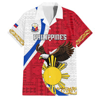 Personalized Philippines Family Matching Summer Maxi Dress and Hawaiian Shirt The Eight-Rayed Sun Bald Eagle Polynesian Pattern LT05 Dad's Shirt - Short Sleeve Red - Polynesian Pride