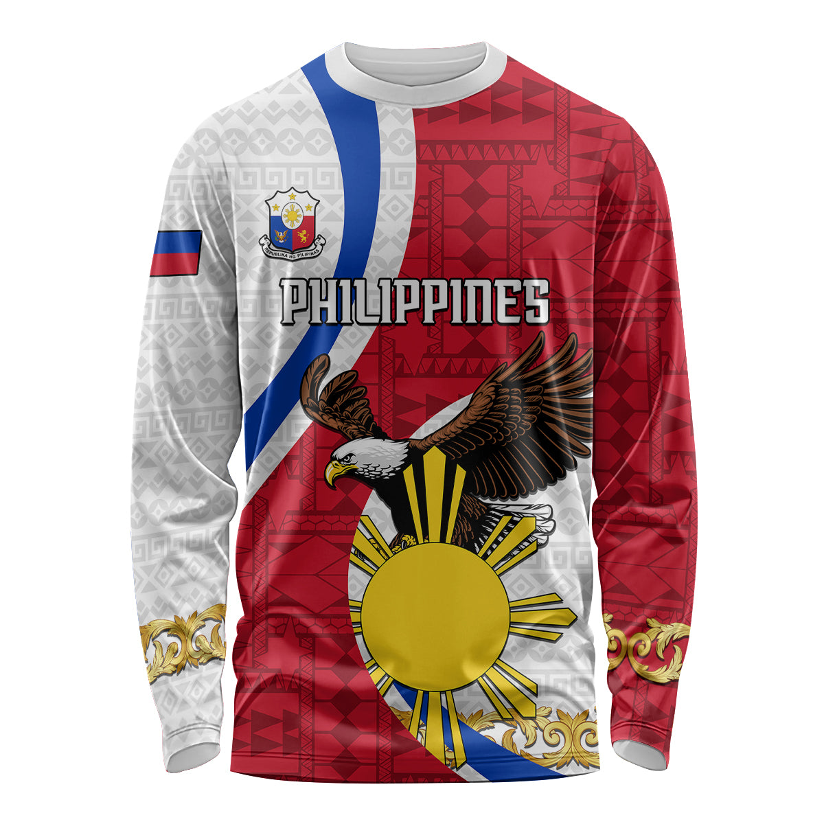 personalized-philippines-long-sleeve-shirt-the-eight-rayed-sun-bald-eagle-polynesian-pattern