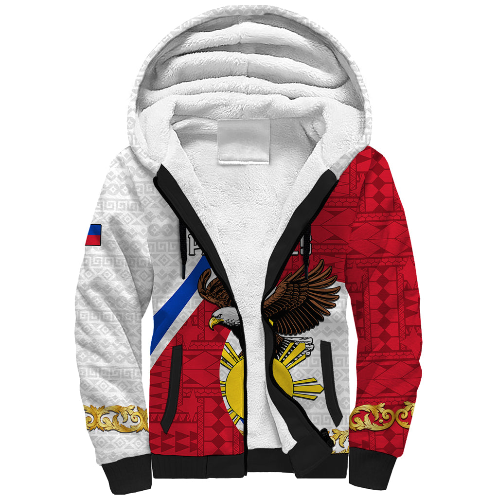 personalized-philippines-sherpa-hoodie-the-eight-rayed-sun-bald-eagle-polynesian-pattern