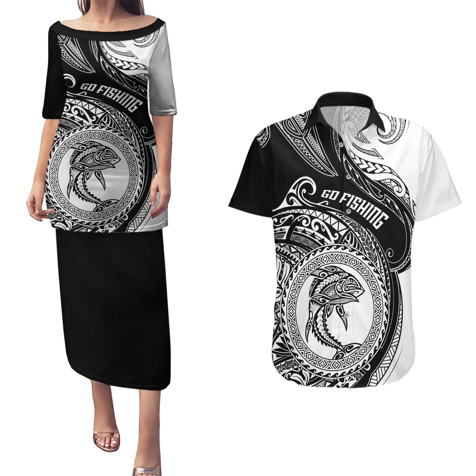 go-fishing-couples-matching-puletasi-dress-and-hawaiian-shirt-polynesian-pattern