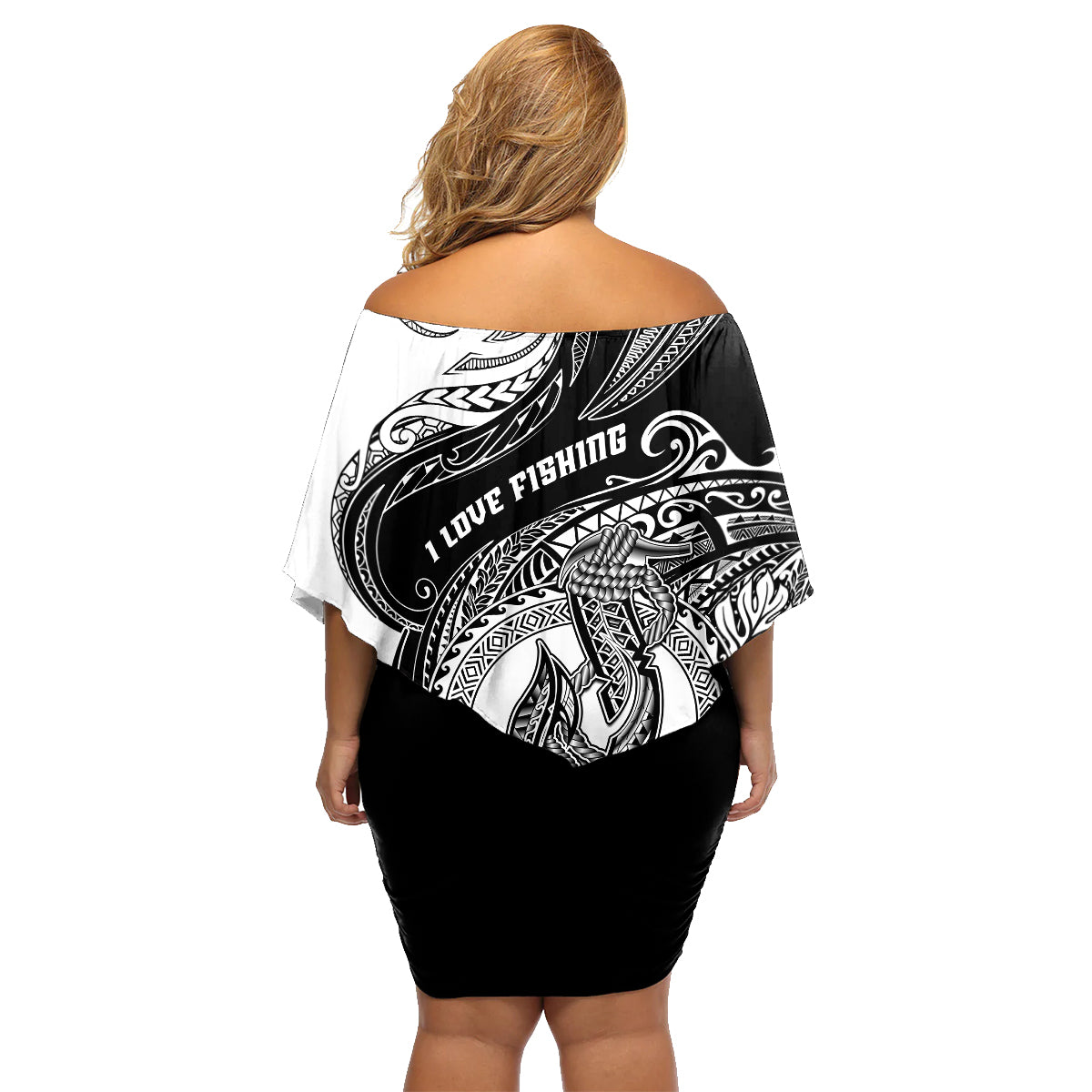 go-fishing-family-matching-off-shoulder-short-dress-and-hawaiian-shirt-polynesian-pattern